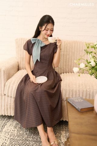 Đầm TC, cổ vuông (Nơ)