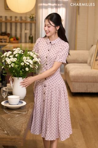 Đầm TC, hạ eo xếp ly (Đ)