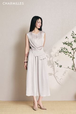 Đầm SN, eo chun 1/2, đáp sẻ