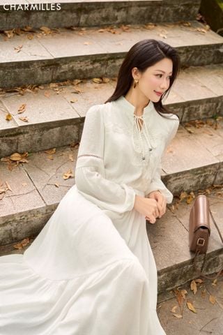Đầm TD cổ buộc nơ