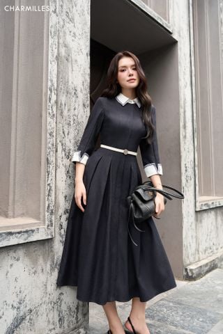 Đầm TL cổ phối (Đ)