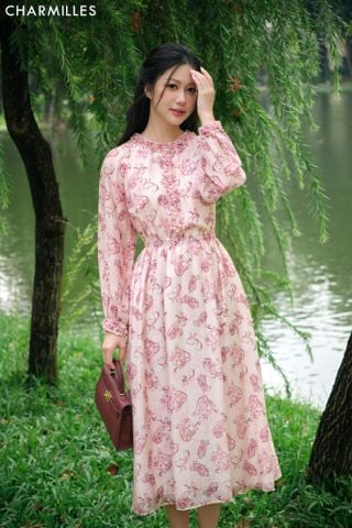 Đầm TD cổ bèo eo chun