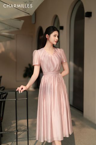 Đầm TC cổ tim tt, eo tt