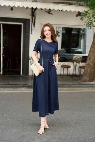 Đầm Tc đột chỉ hoa eo