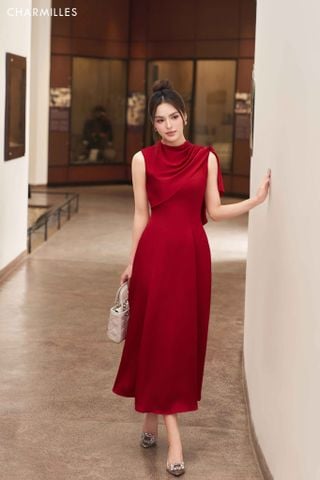 Đầm lụa SN phủ vai lệch