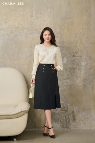 Chân váy A ,2 túi phối 6 cúc