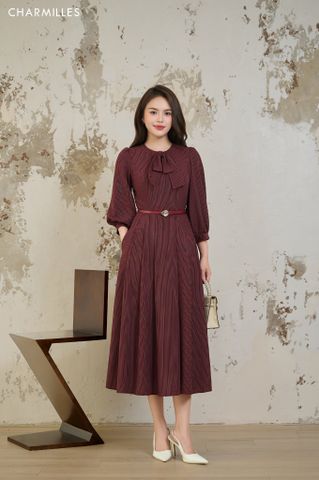 Đầm TL cổ tròn đính nơ (Đ)