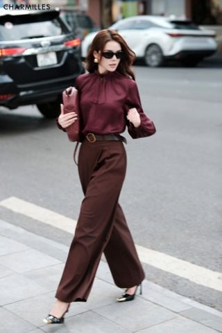 Quần suông cạp đối xứng