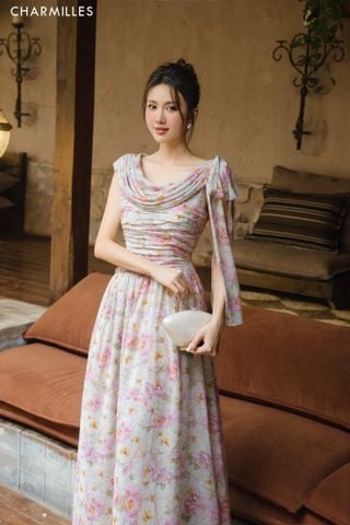 Đầm trễ vai buộc nơ