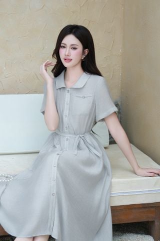 Đầm tay cộc,túi ngực