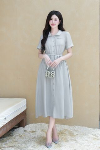 Đầm tay cộc,túi ngực