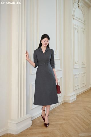 Đầm TL cổ V, eo D luồn