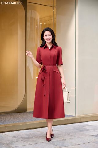 Đầm TL, cài cúc đai hoa rơi