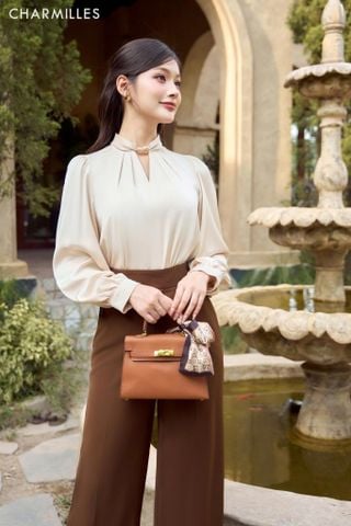 Áo TD cổ cao xẻ V ,mix đá