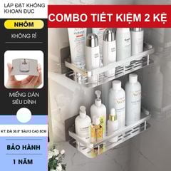 COMBO TIẾT KIỆM-2 KỆ DÁN TƯỜNG H50 MÀU BẠC