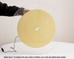 Mâm xoay điện kính cường lực pin sạc