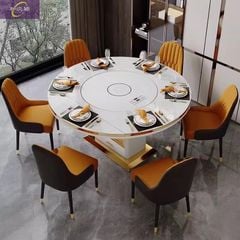 (Hàng oder )Bàn Ăn Tròn Thông Minh Có Bếp Từ