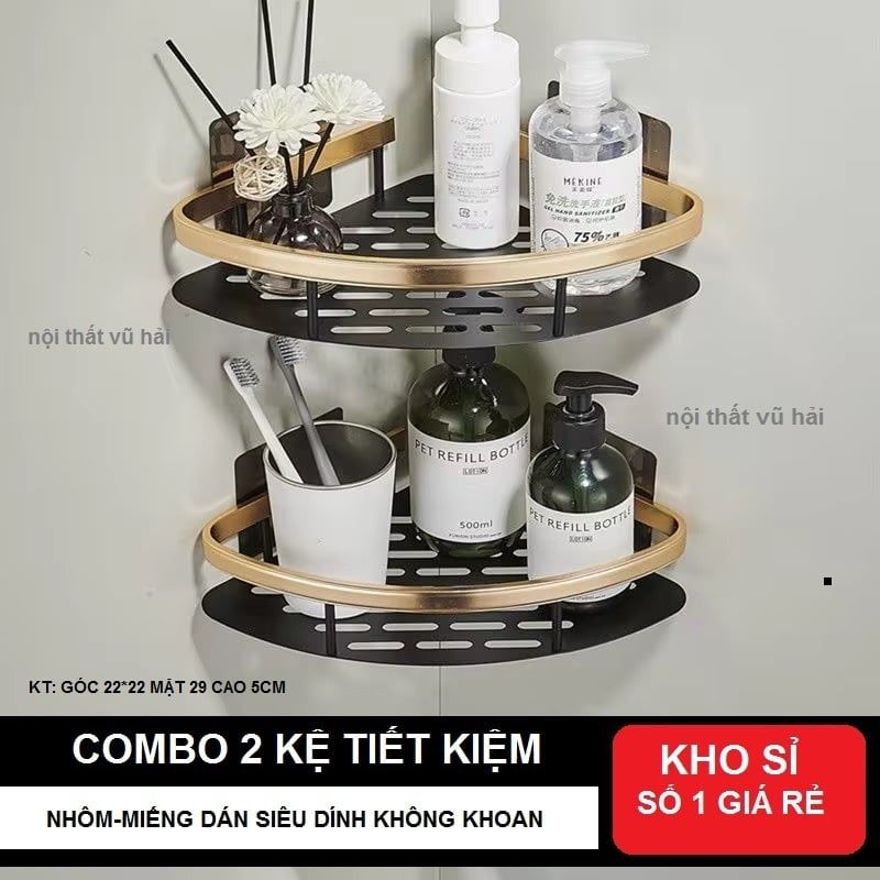 COMBO TIẾT KIỆM-2 KỆ DÁN TƯỜNG G50-MÀU ĐEN VÀNG