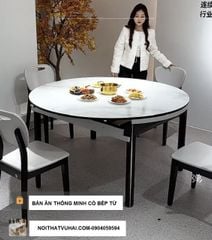 Bàn Ăn tròn thông minh Cỡ Lớn Có Bếp từ A77