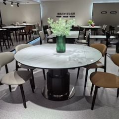 Bàn Ăn Tròn Thông Minh Có Bếp Từ B5093 (Đá ngọc)