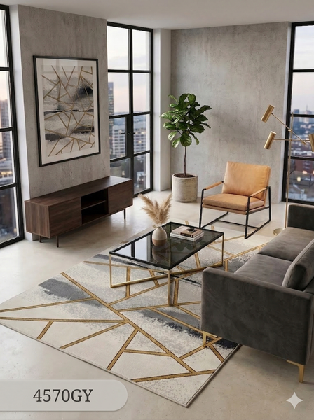  Thảm sofa hoa văn hiện đại YS N 4570 GY 