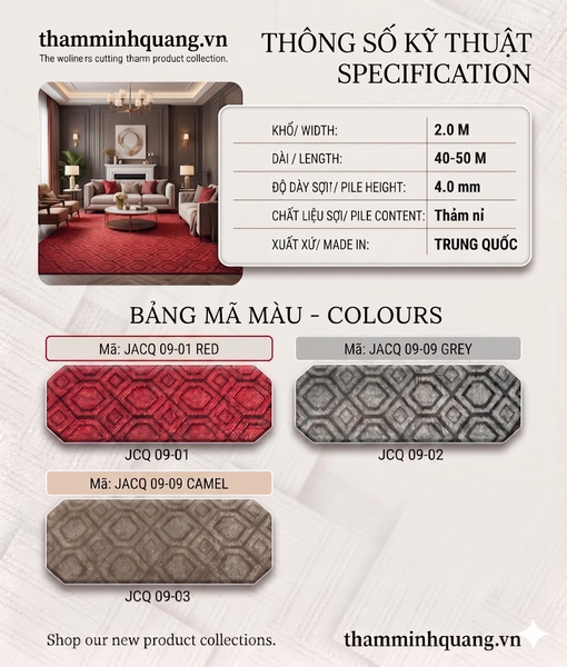  Thảm nỉ hoa văn Jacquard 09 