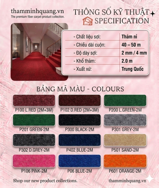  Thảm nỉ sự kiện Plain 