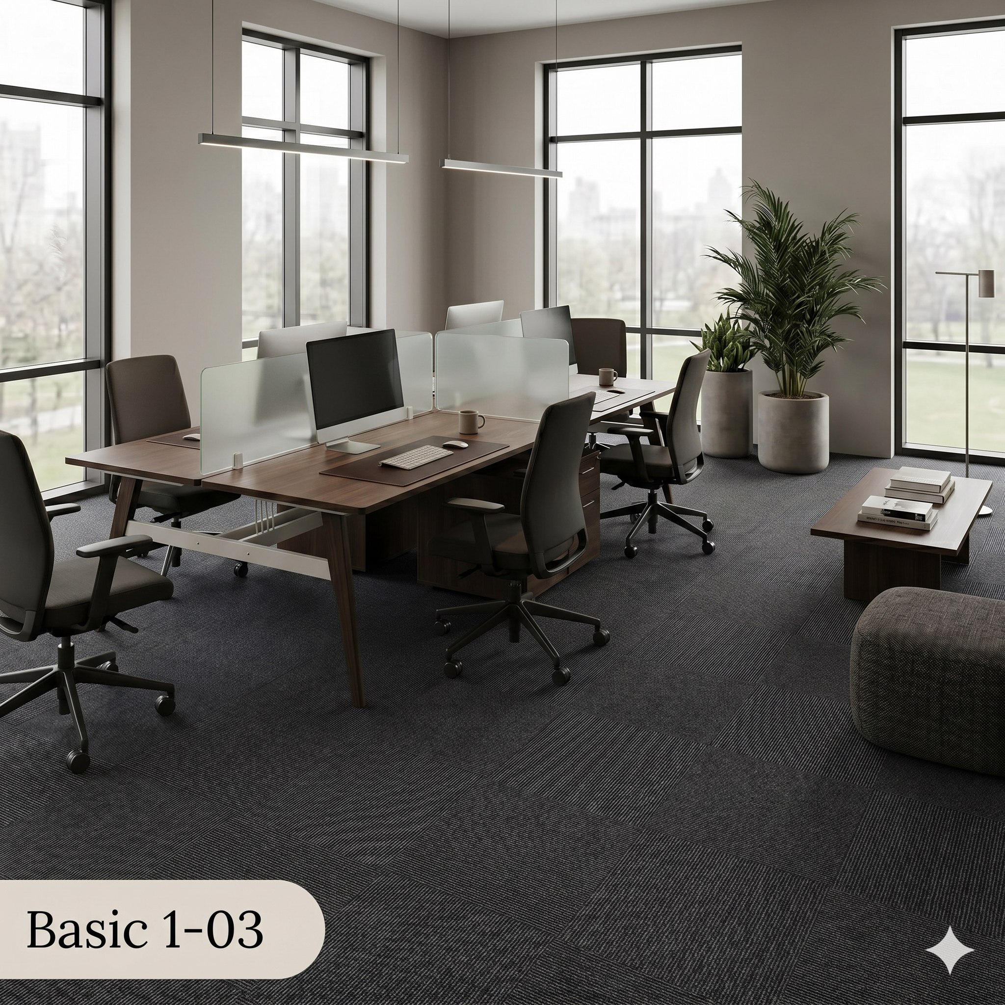  Thảm Tấm Xám Đậm Basic 1-03 