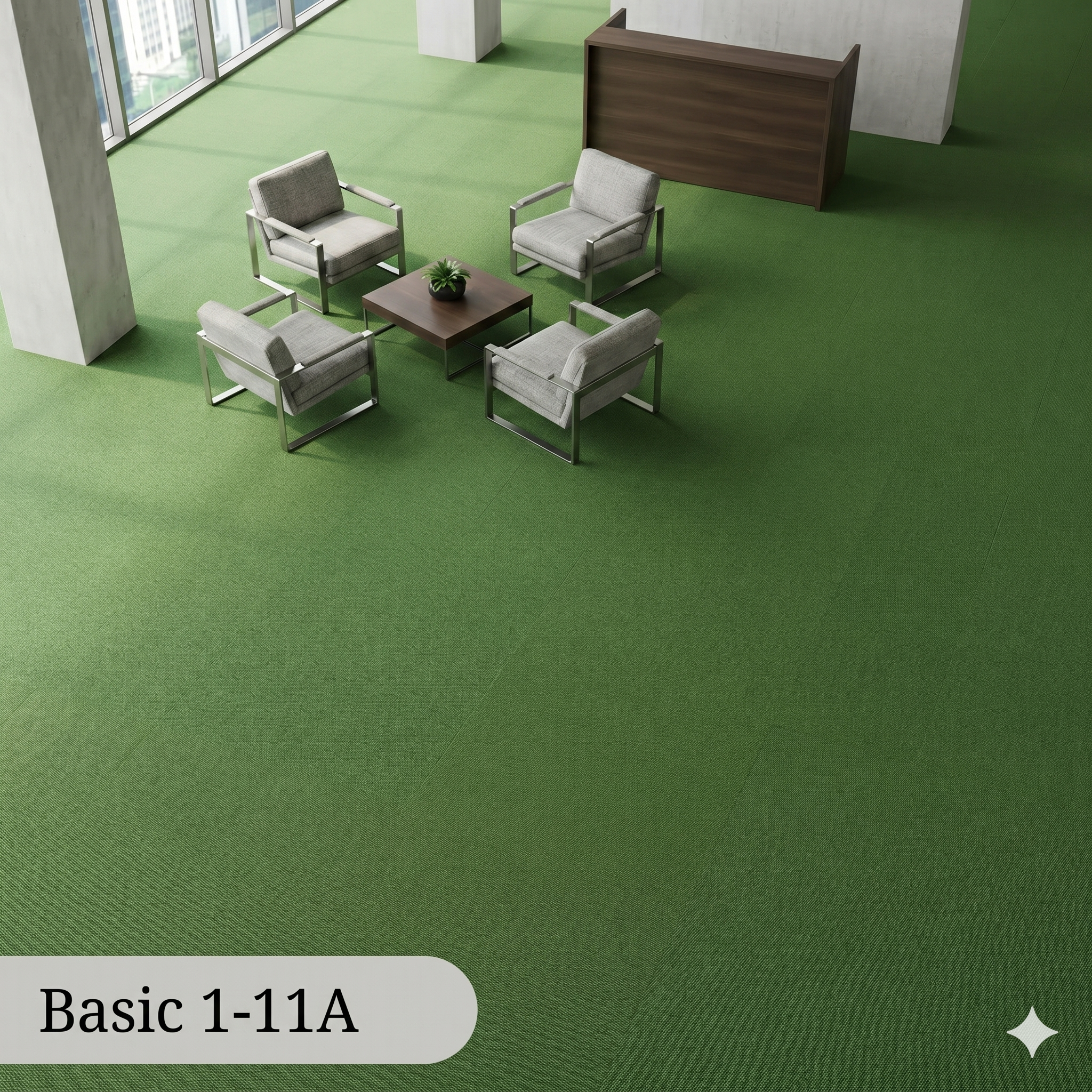  Thảm Gạch Màu Xanh lá Basic 1-11A 
