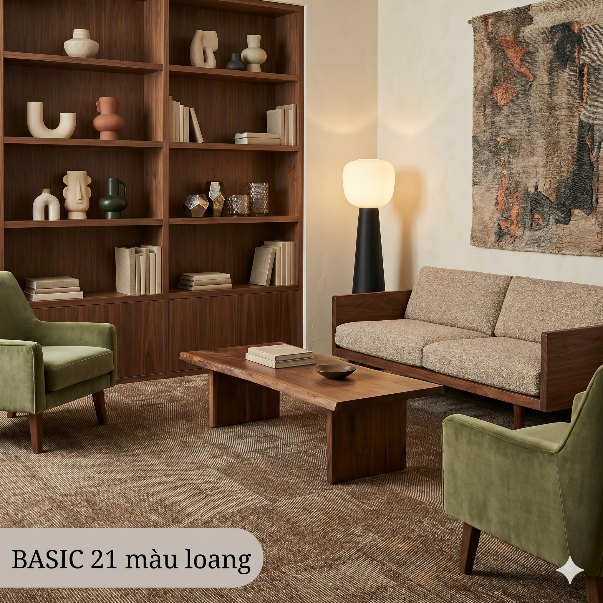  Thảm tấm BASIC 21 màu loang hiện đại 