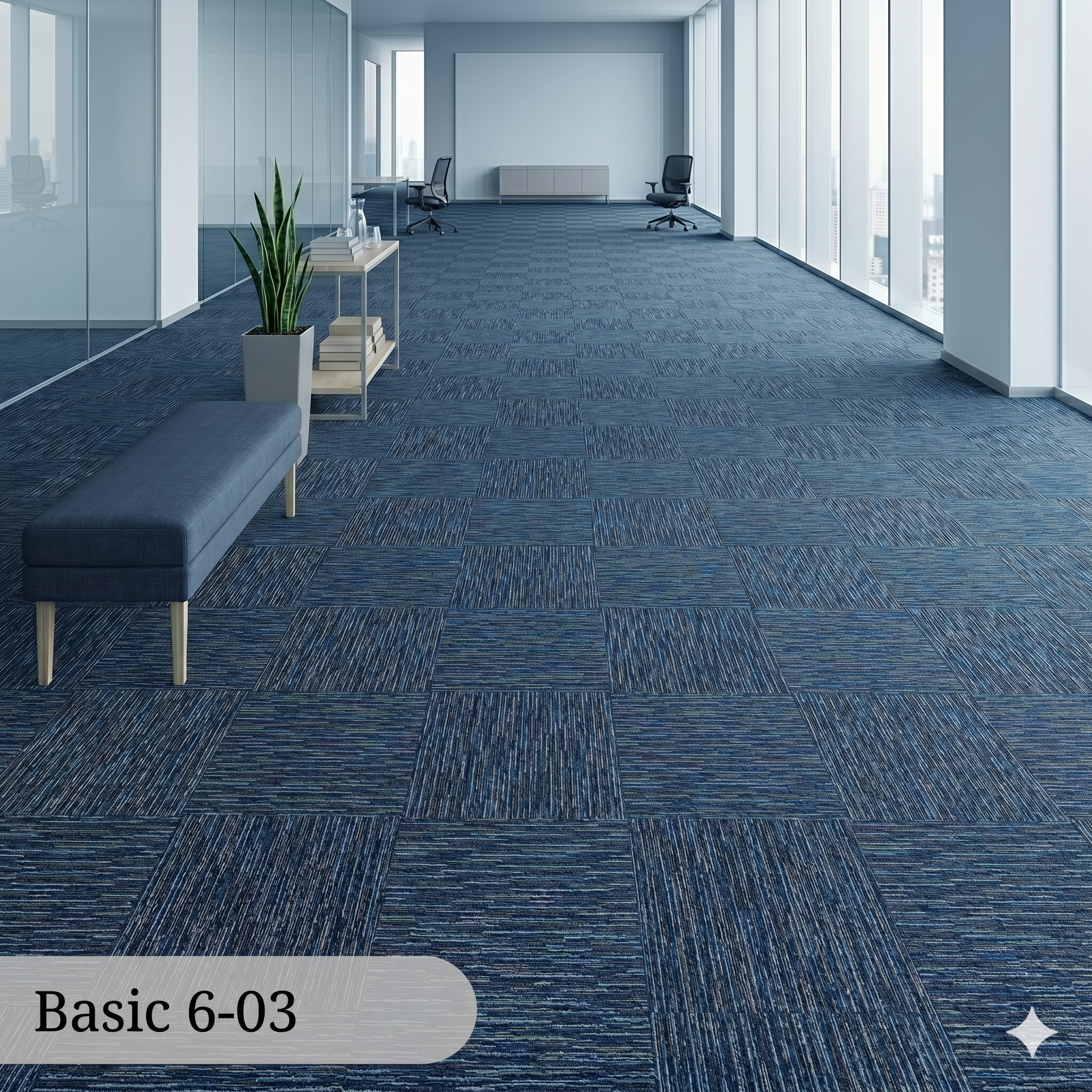  Thảm Sọc Basic 6-03 Xanh dương 