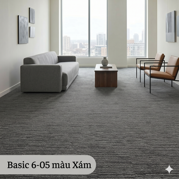  Thảm Sọc Basic 6-05 màu Xám 
