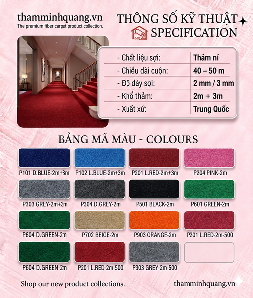  Thảm nỉ sự kiện Plain 
