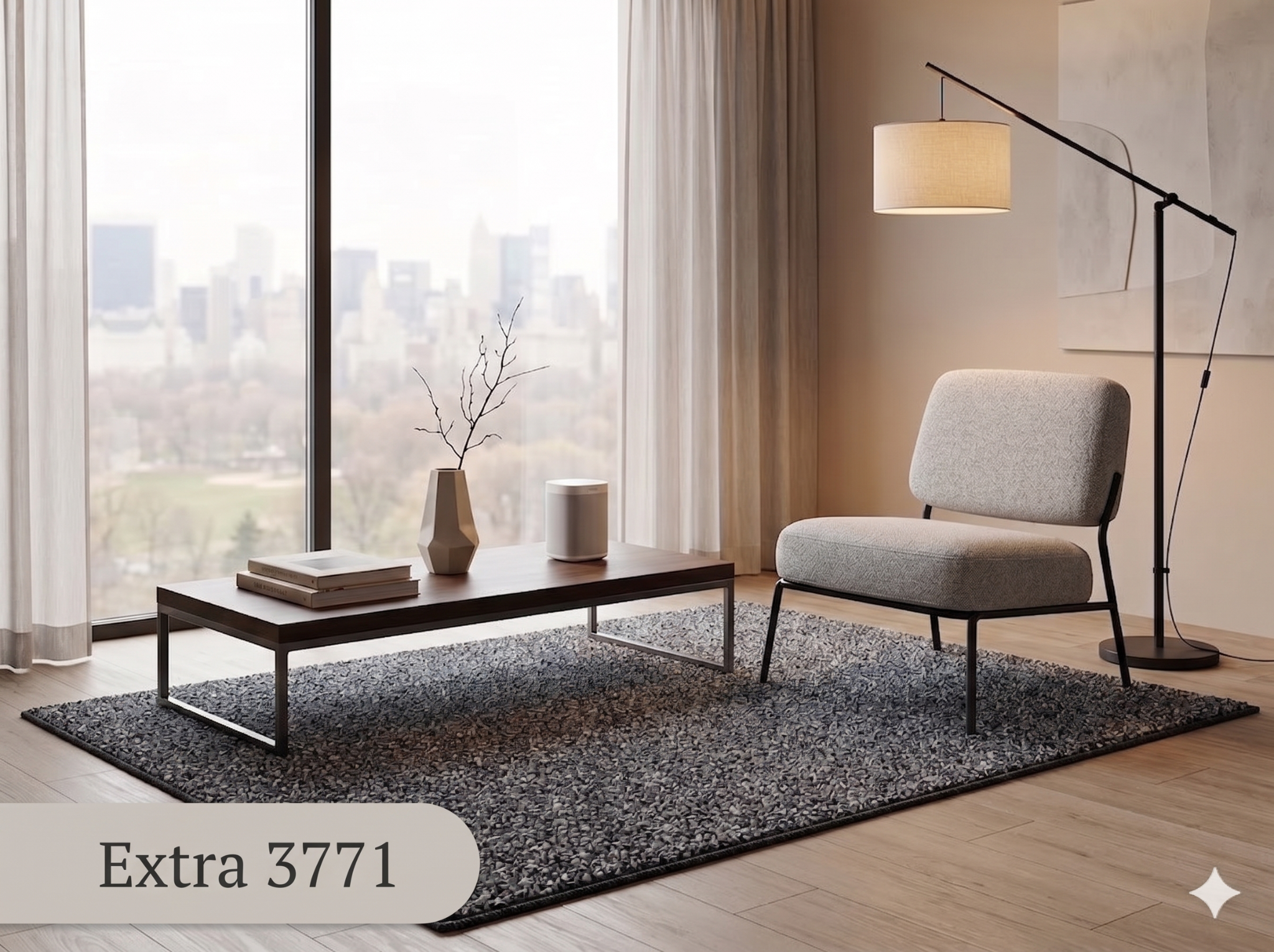  THẢM SALON UAE Extra 3771 màu Đen 