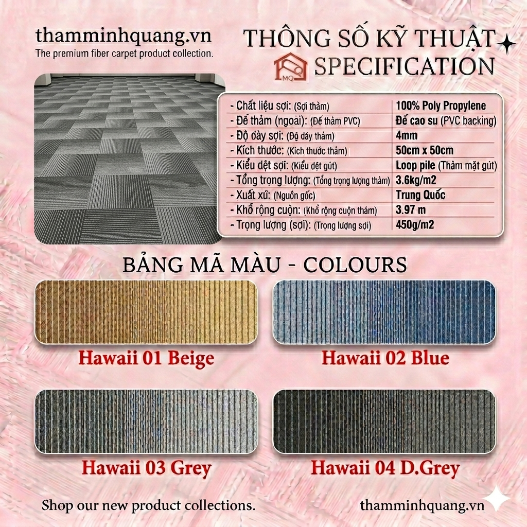  Thảm gạch giá rẻ HAWAII 