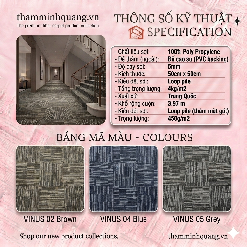  Thảm tấm lót văn phòng VINUS 