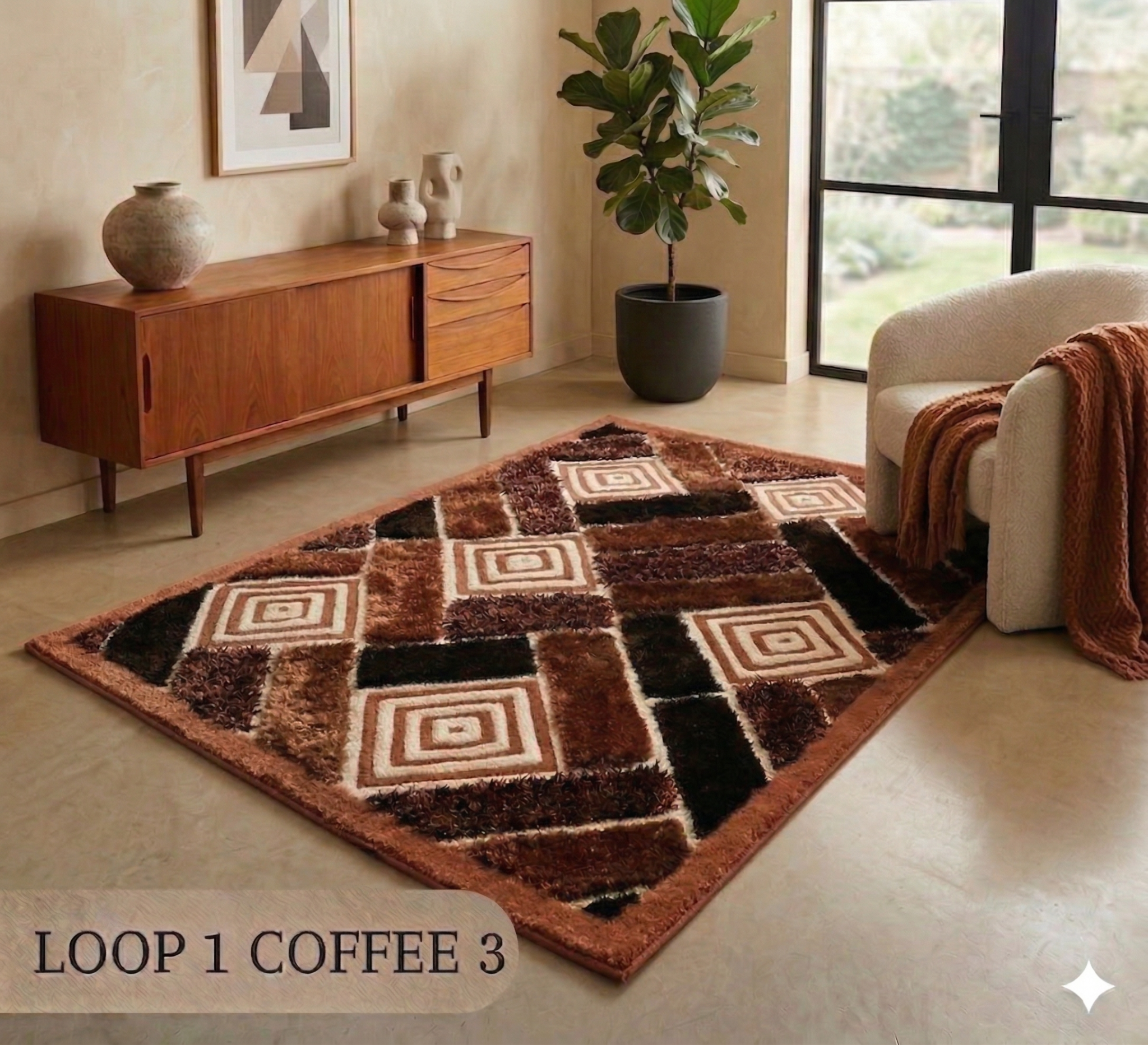  Thảm Shaggy lập thể Loop 1 Coffee 3 