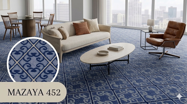  Thảm sàn giá rẻ màu xanh lá Mazaya 464 
