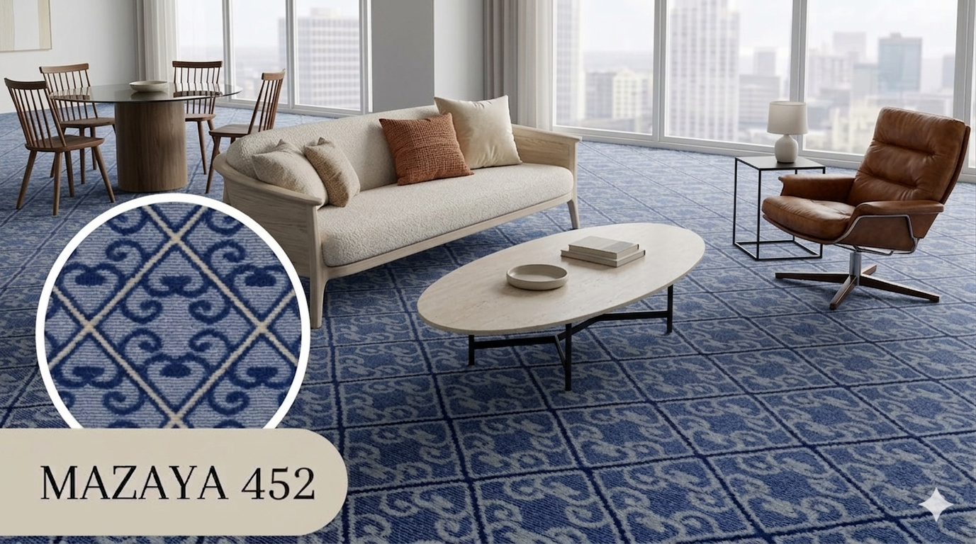 Thảm sàn giá rẻ màu xanh lá Mazaya 464 