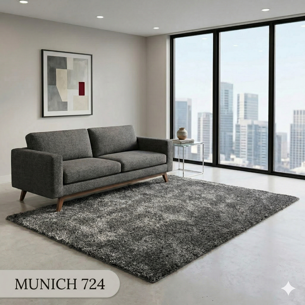  Thảm len dày màu xám Munich 724 