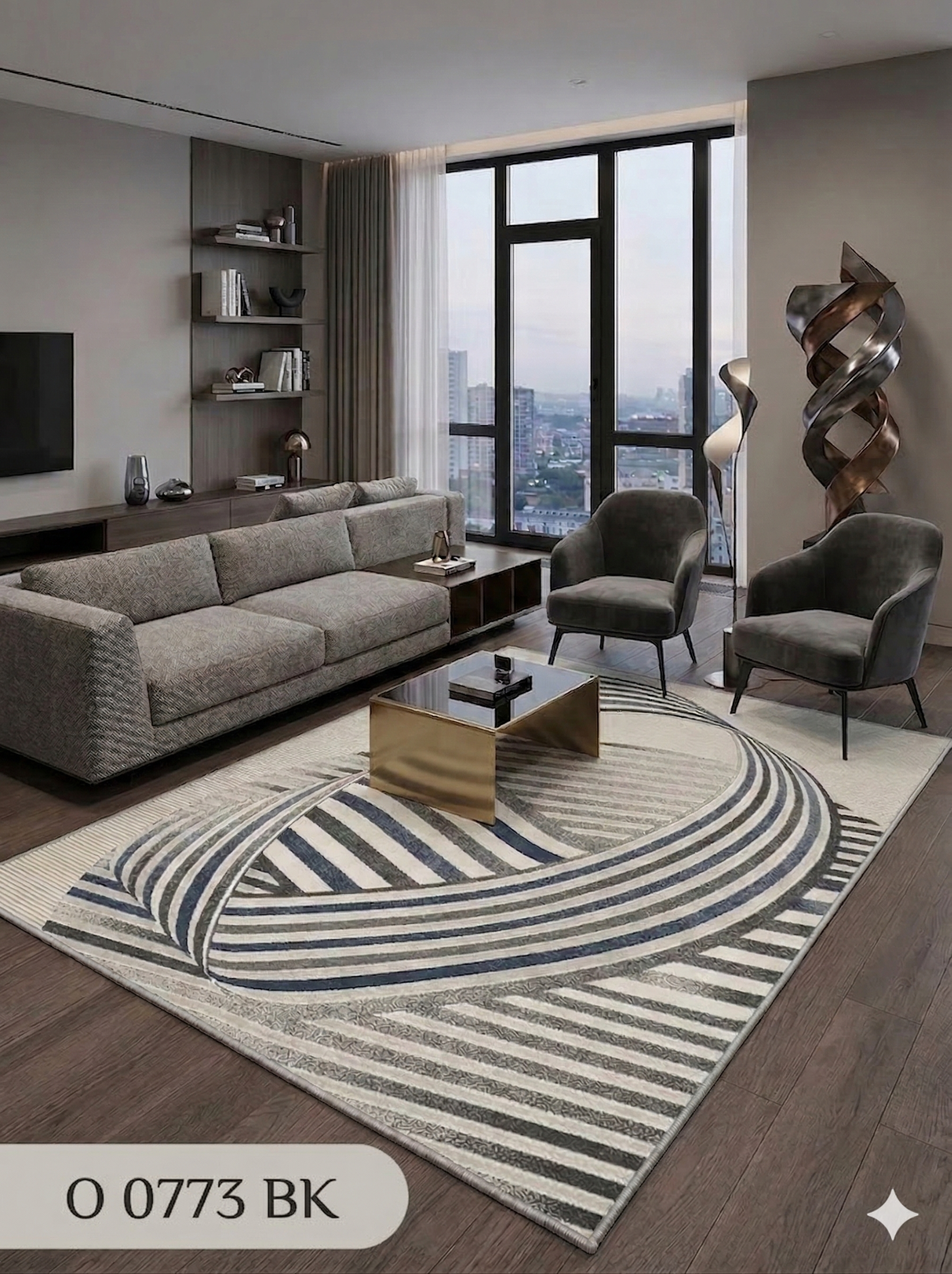  Thảm trang trí sofa TIANQING 0773 BK 