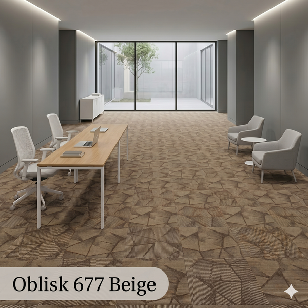  Thảm tấm Oblisk màu vàng 677 Beige 