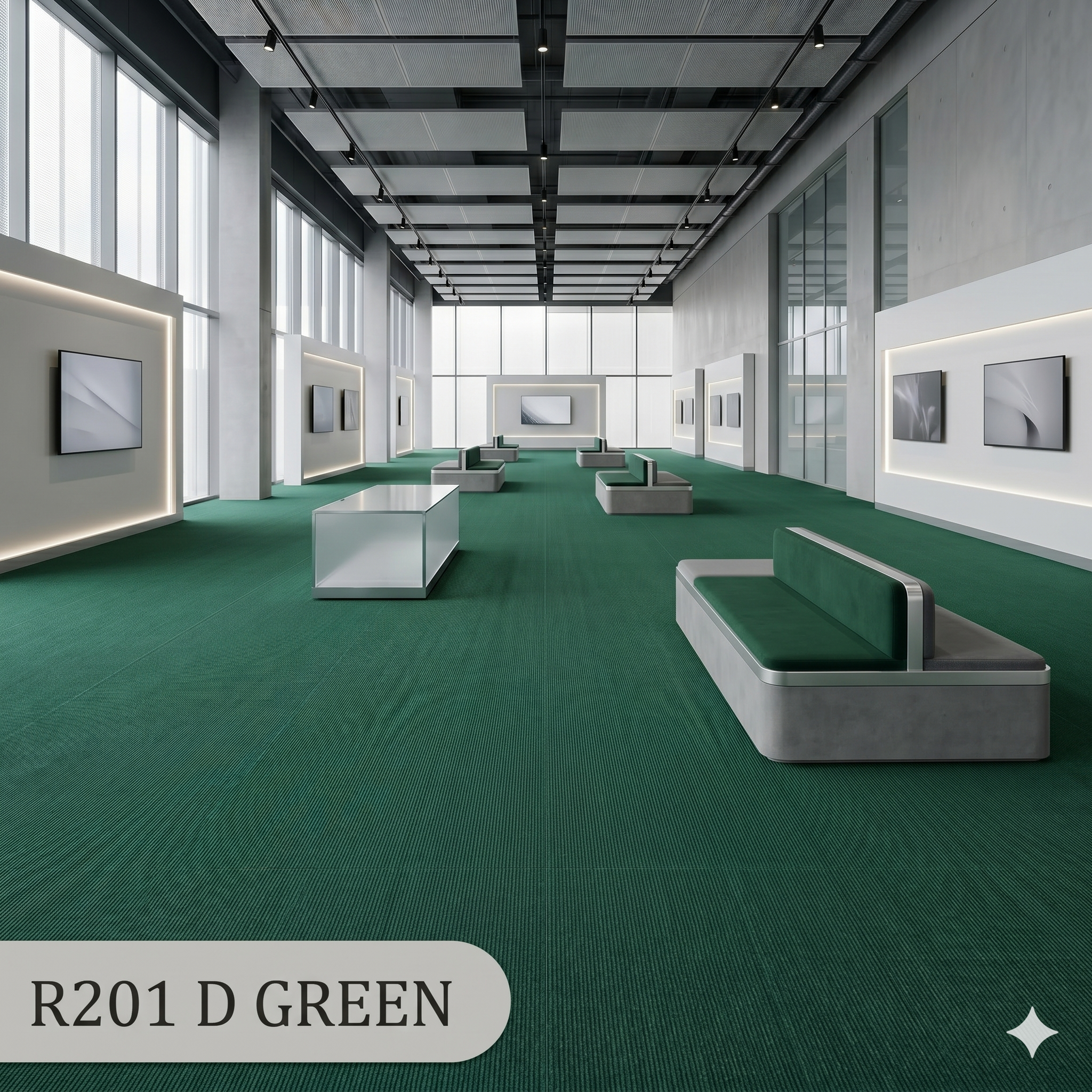  Thảm sự kiện sọc xanh lá đậm R201 