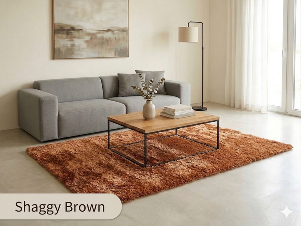  Thảm sofa vàng đồng Shaggy Brown 1.6x2.3m 