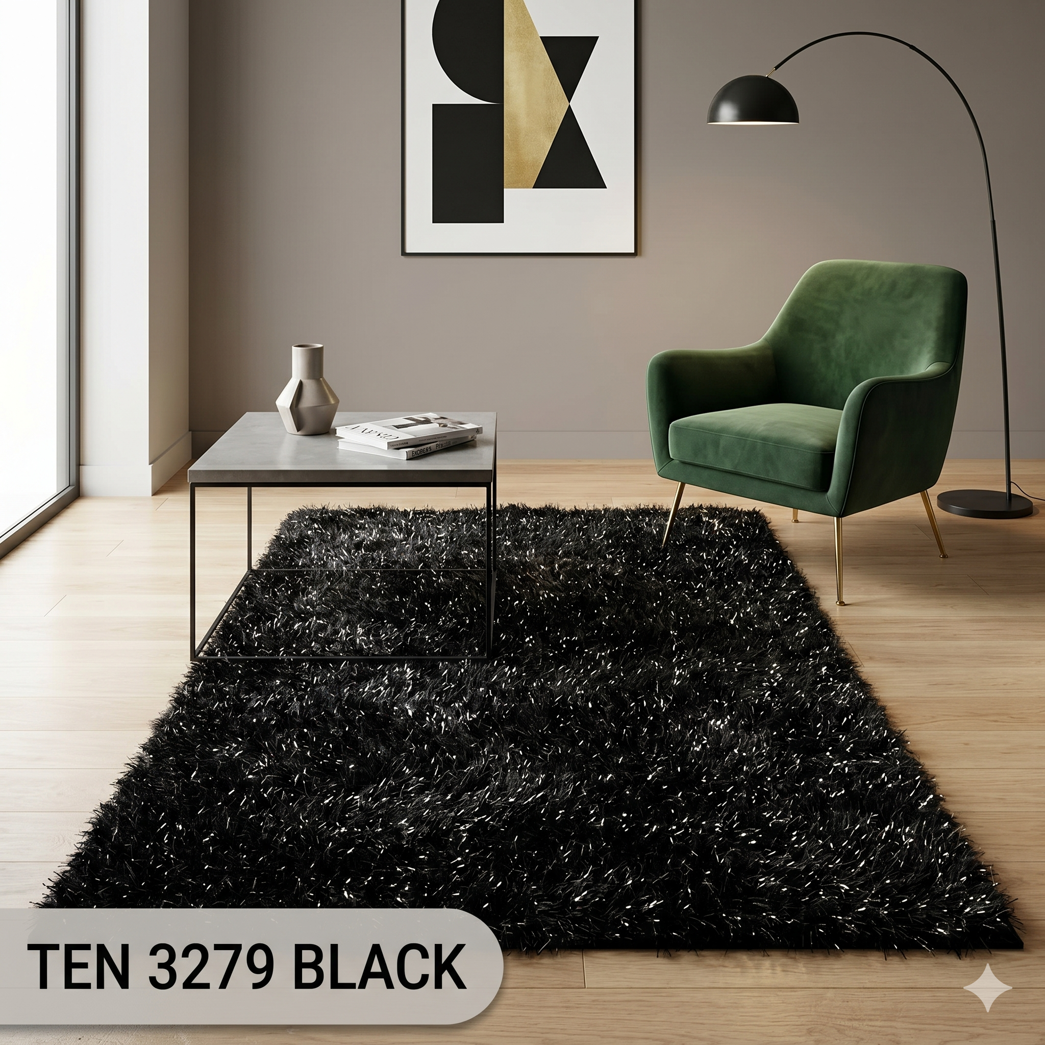  THẢM SALON PHÒNG NGỦ TEN 3279 BLACK 