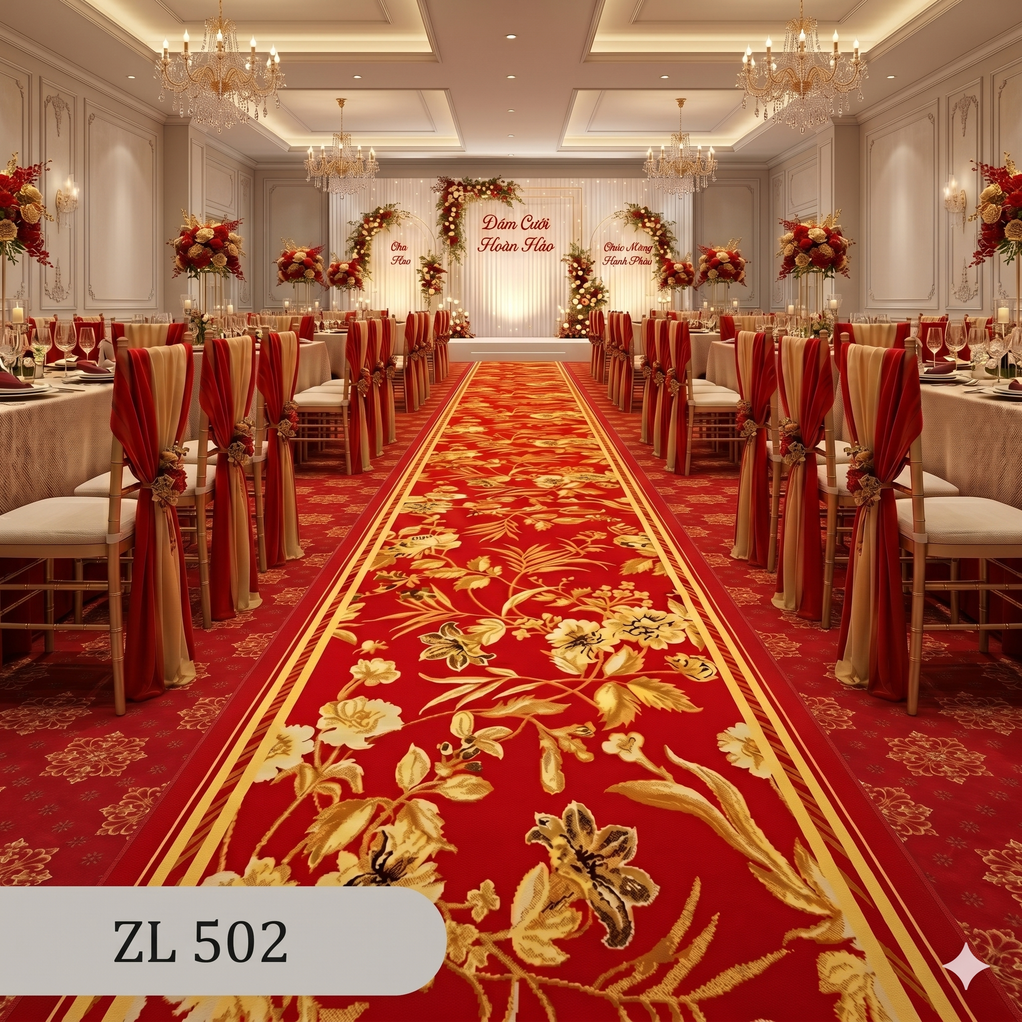  Thảm hành lang ZL 502 Đỏ 