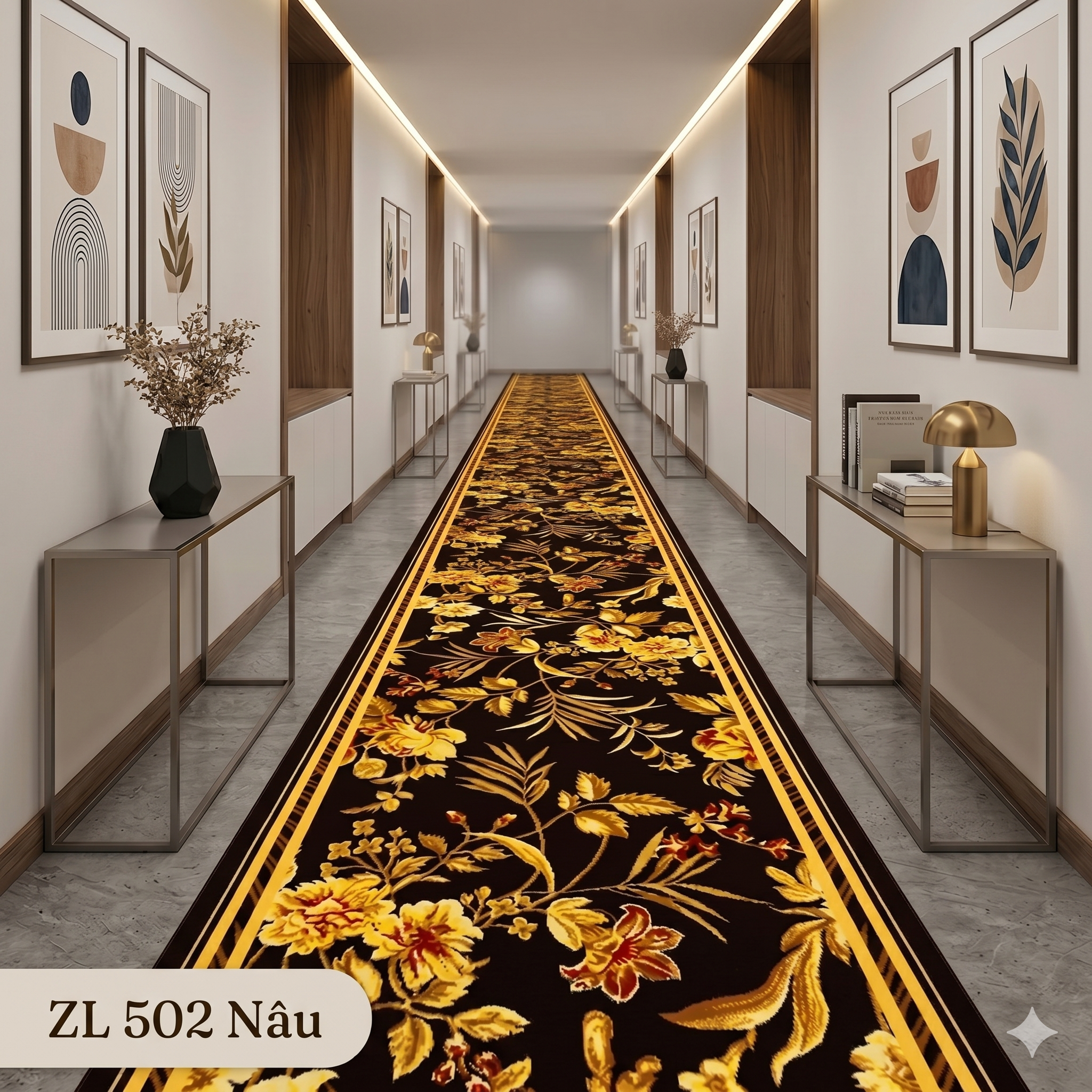  Thảm hành lang ZL 502 Nâu 