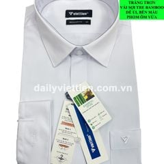 Áo sơ mi Trắng sợi tre Việt Tiến Phom Ôm số 1932