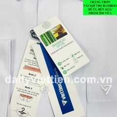Áo sơ mi Trắng sợi tre Việt Tiến Phom Ôm số 1932