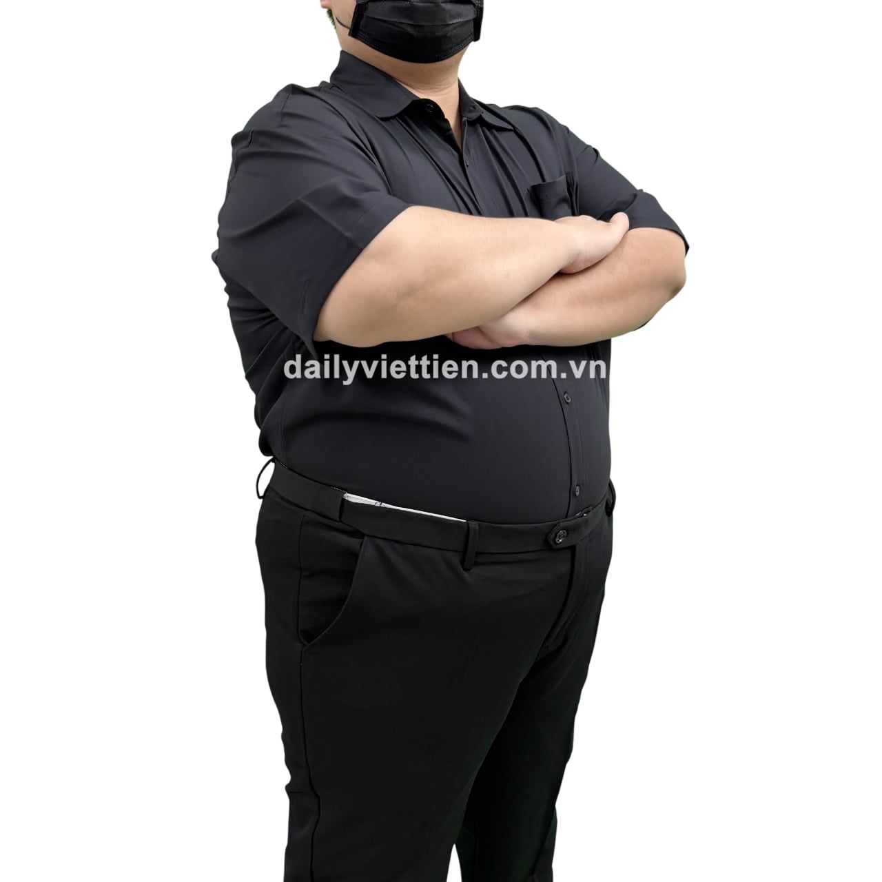 Áo sơ mi big size nam màu đen